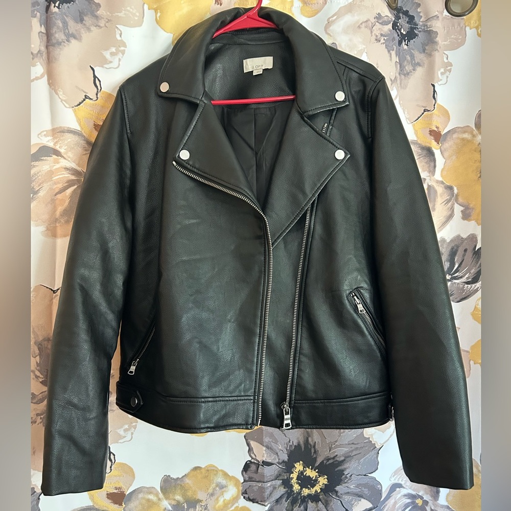 LOFT Faux Leather Moto Jacket L